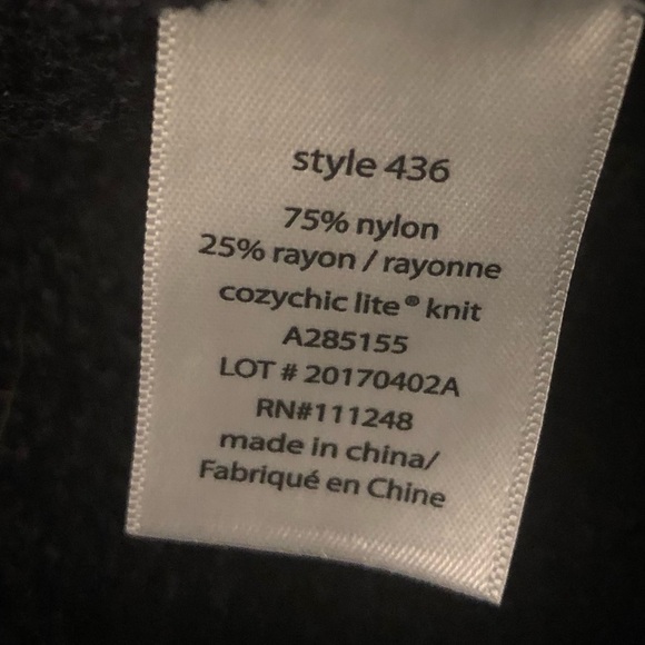 🥳B-DAY SALE❤️NWT BAREFOOT DREAMS Black/Pewter Ombré Cozy Cardigan L/XL - Picture 8 of 8